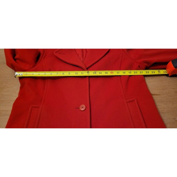 L.L. Bean Red Peacoat Women's 14 Lambswool Thinsulate Double Breasted Pockets - Picture 15 of 16